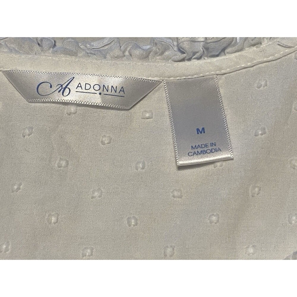 Adonna Sleepwear Nightgown Cotton Swiss Dot Sz M Cottagecore Prairie Romantic - Picture 2 of 15